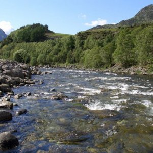 Fluss am Haus