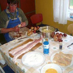 Norwegisches Dornhaifilet mit norwegischen Kartoffeln.