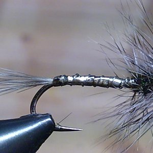 Altes Dänisches Meerforellenmuster
auf Streamerhaken größe 8