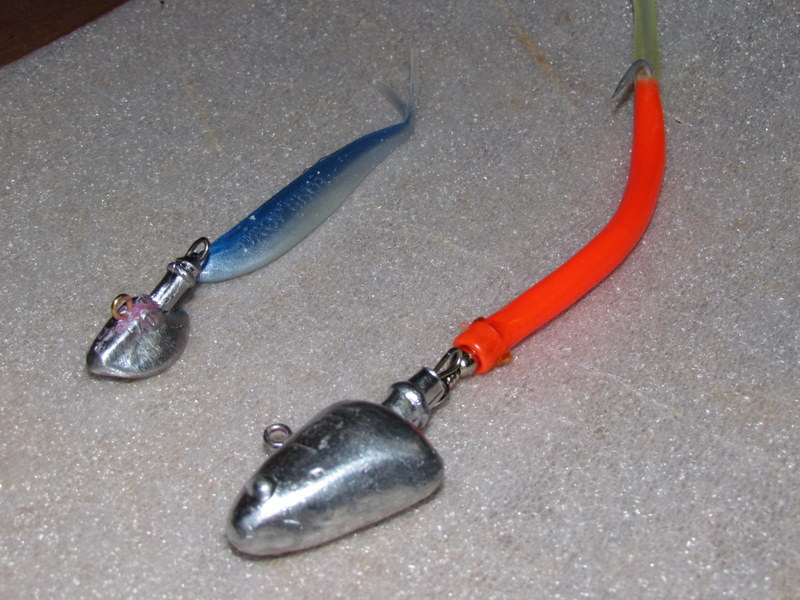 4. ...neue Jigheads mit Mak und Gummifisch.