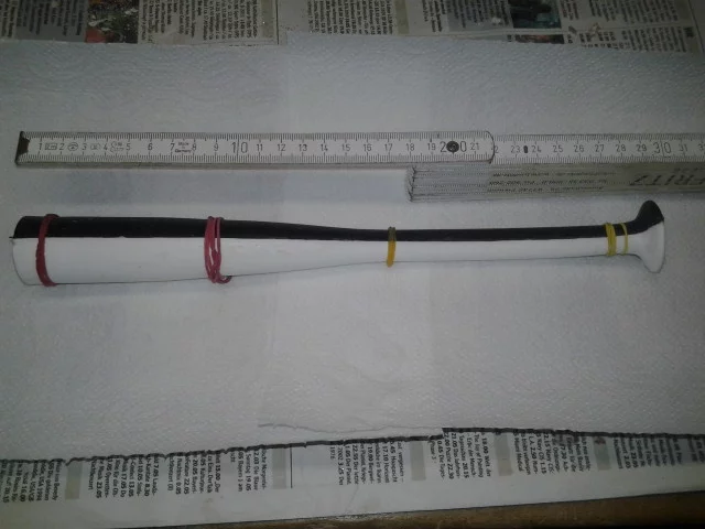 Gußhälften miteinander verklebt