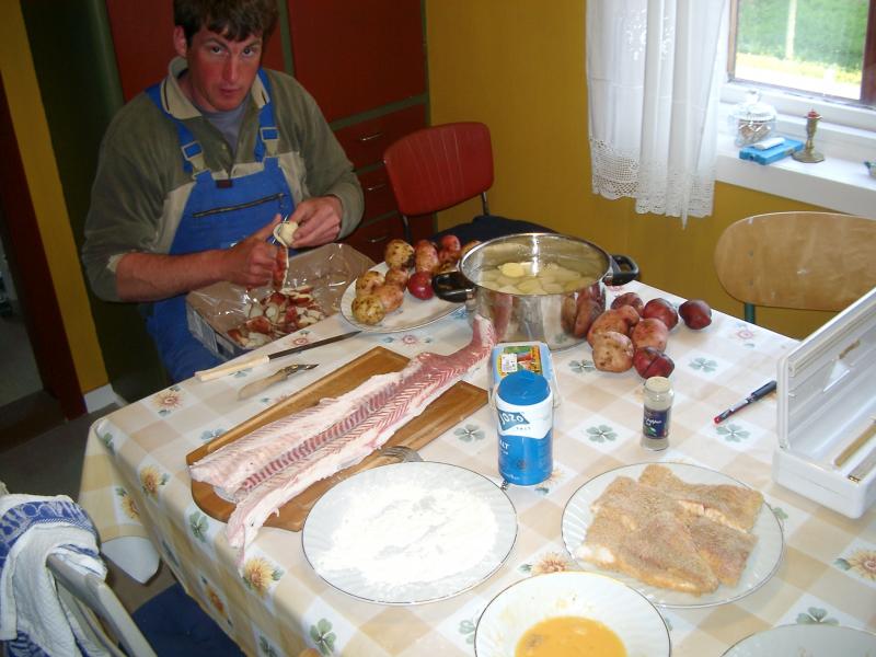 Norwegisches Dornhaifilet mit norwegischen Kartoffeln.